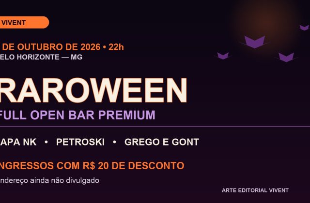 Raroween 2026 em BH: open bar, atrações e ingressos com desconto